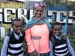 Ethiopian mother and sons