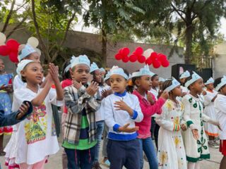 Children singing in Ethiopia