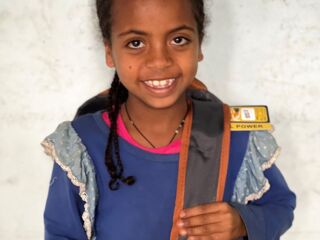 girl with backpack