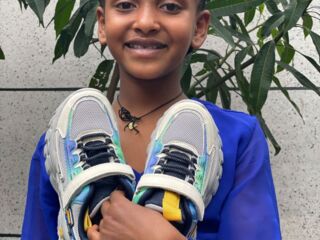 girl with new shoes