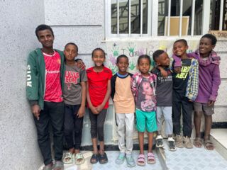 group of Ethiopian children at school