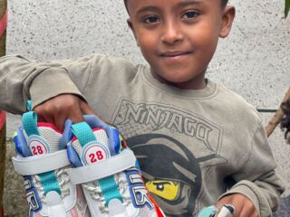 Boy with new shoes